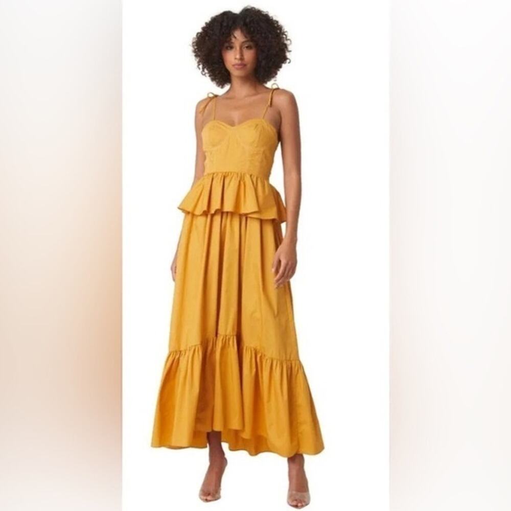 MISA Los Angeles Rosie Dress in Marigold Gold / Yellow Size Large